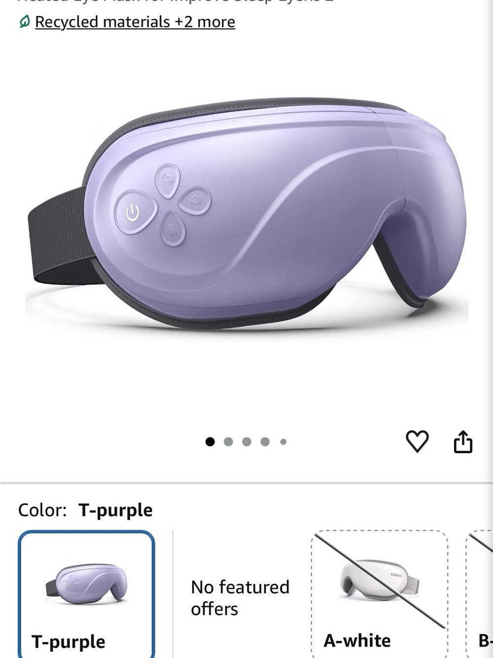 Purple Eye Massager with Heat & Vibration for Relaxation